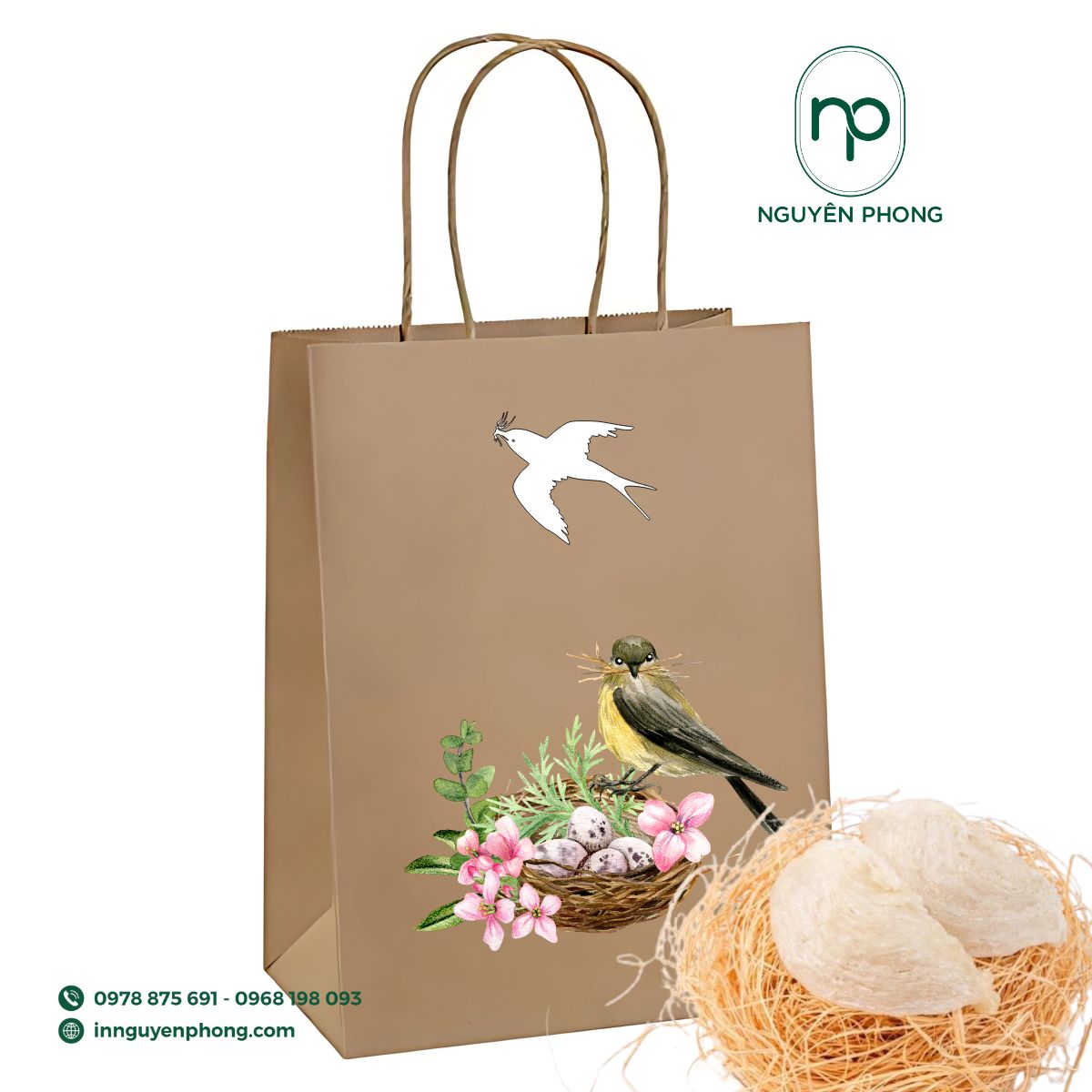 Mẫu túi giấy đựng yến sào bảo vệ môi trường